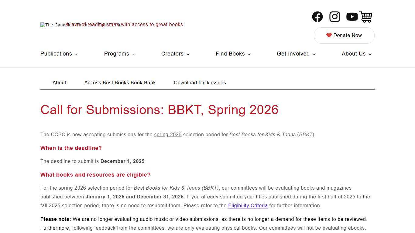 Call for Submissions: BBKT, Spring 2026 – The Canadian Children's Book Centre